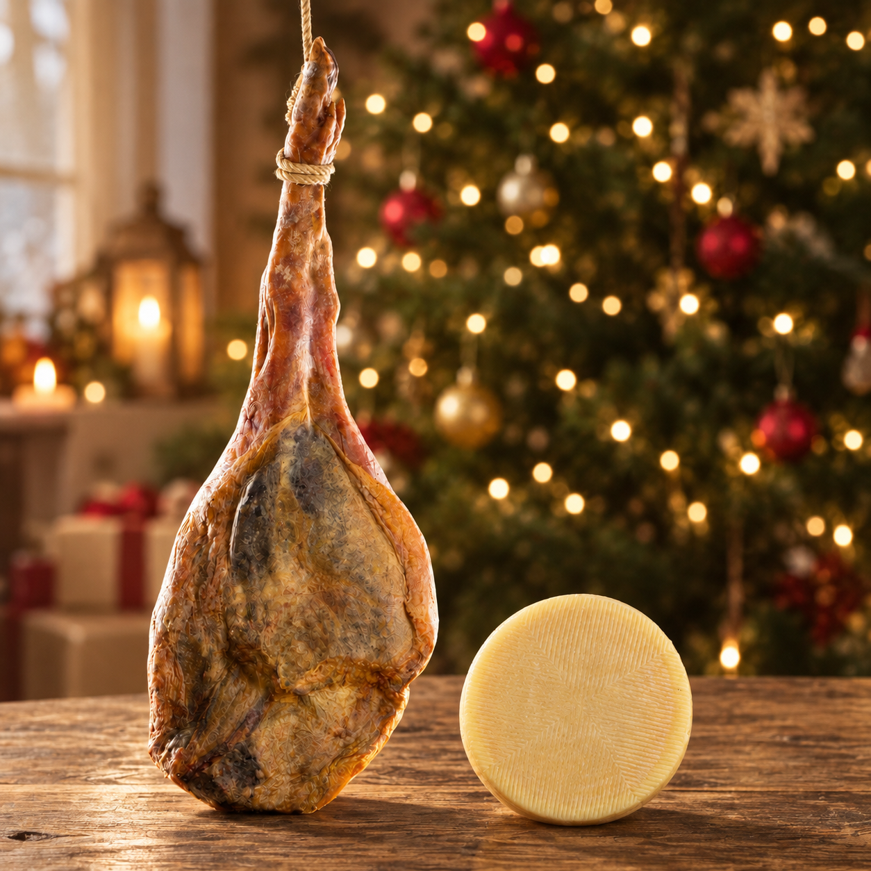🎄 Lote nº1 Navideño Gourmet con Jamón DUROC y Queso Semicurado 🧀 – Regalo Perfecto para Navidad y Fiestas 🎁