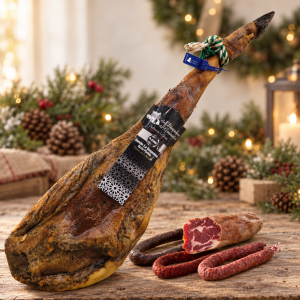Lote nº12 Navideño Jamón Platino, Cabecero, Morcilla de Cebolla Achorizada, Chorizo y Salchichón – ¡Una Fiesta de Sabores para Celebrar estas Fiestas! 🎉🎄