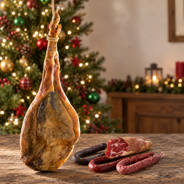 🎄Lote nº3 Navideño con Jamón DUROC, Cabecero, Chorizo, Salchichón y Morcilla Achorizada – ¡Un Festín para estas Fiestas! 🎉🎄