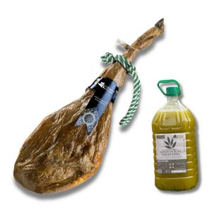 Jamon de cebo 50% iberico La Despensa de Granada 8/8.5kg aprox + 5 litros aceite de oliva sin filtrar